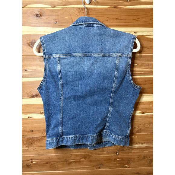 &Denim H&M Denim Blue Jean Cropped Vest Jacket Size S - Picture 7 of 8